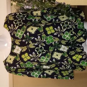 Crown & Ivy Dragonfly Botanic Bouquet 3/4 Sleeved Top